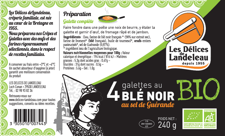 Galettes au ble noir BIO Etiquette