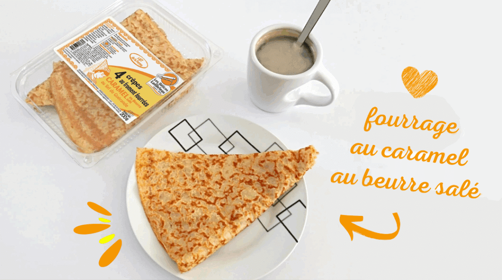 Crêpes au froment fourrées au caramel